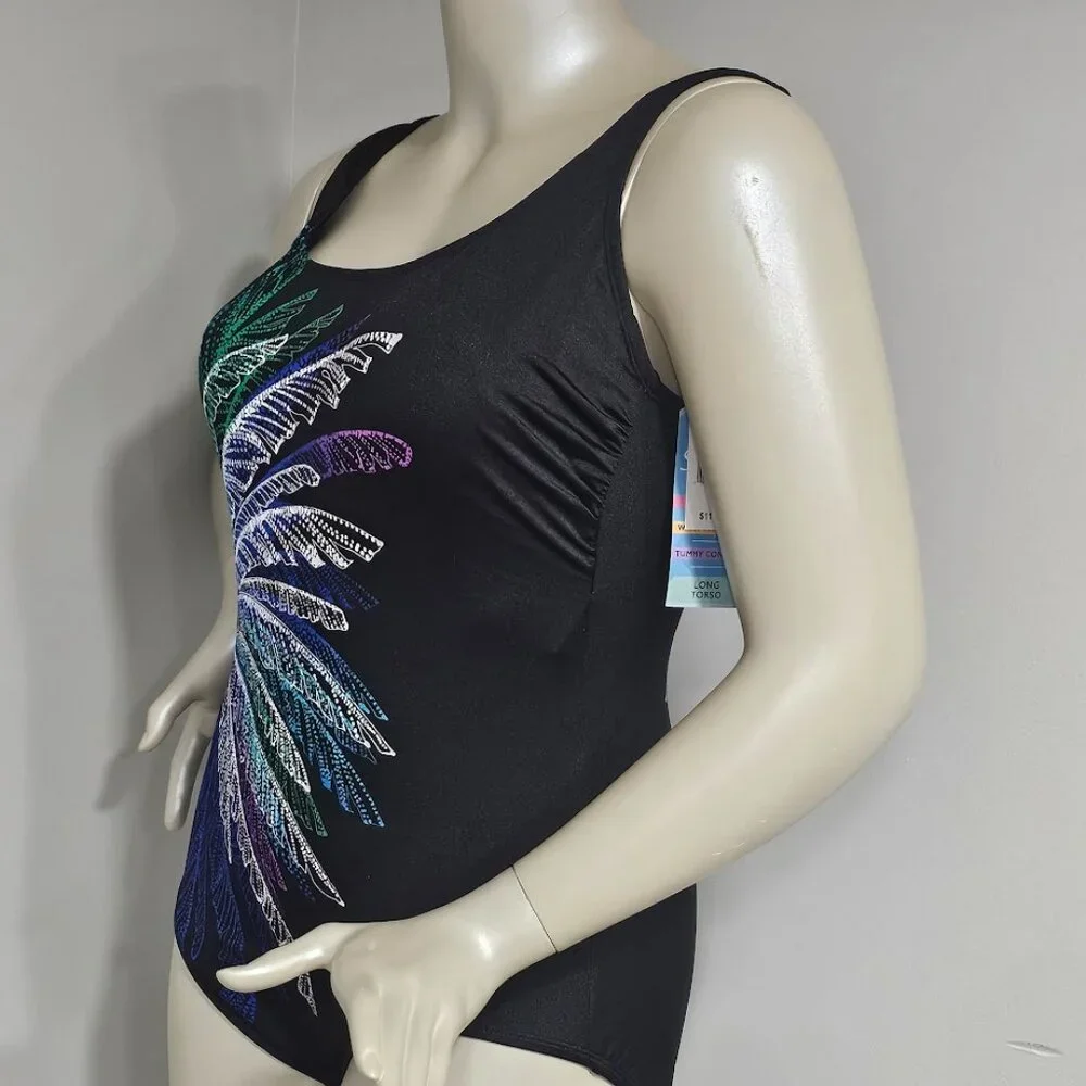 Swim Solutions Firework Print One-Piece Swimsuit - Picture 3 of 7
